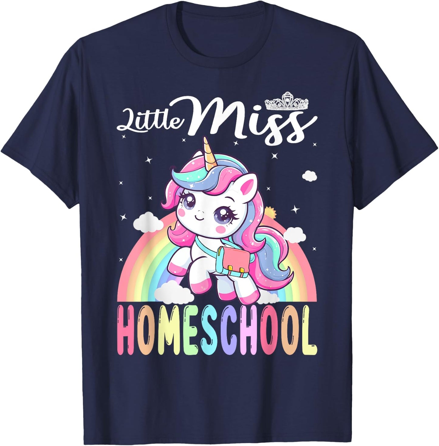Little Miss Homeschool Back To School Girls Homeschool T-Shirt - T-Shirt | Navy