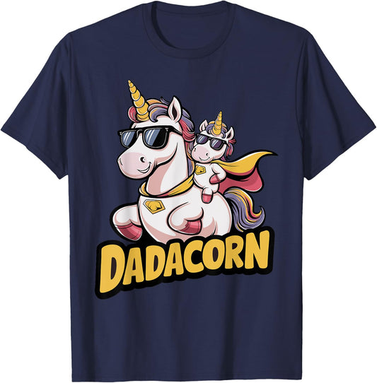 Dadacorn Unicorn Dad and Kid - Best Father's Day Funny T-Shirt - T-Shirt | Navy