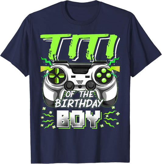 Titi Of The Birthday Boy Video Game Bday Party T-Shirt - T-Shirt | Navy