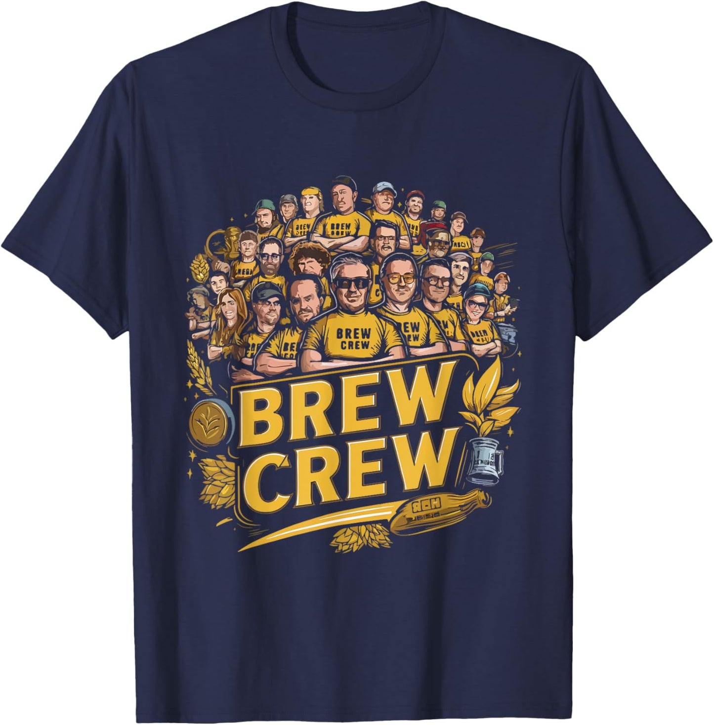 Brew Crew Crafting Home Brewing Beer T-Shirt - T-Shirt | Navy