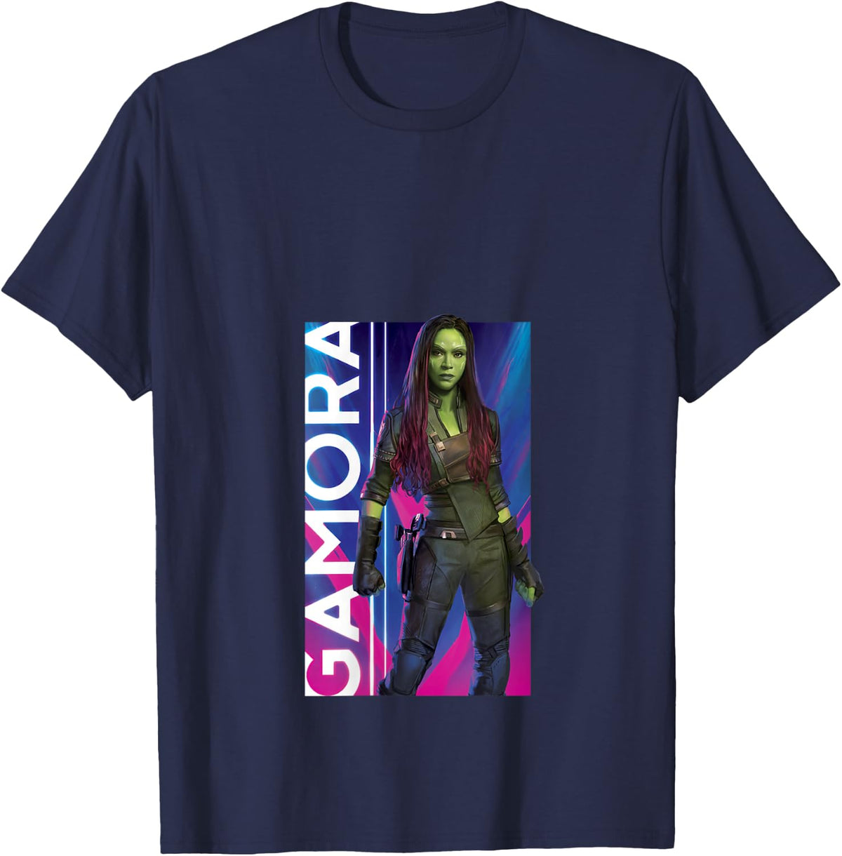 Marvel Guardians of The Galaxy Vol. 3 Vintage Gamora Panel V-Neck T-Shirt - T-Shirt | Navy