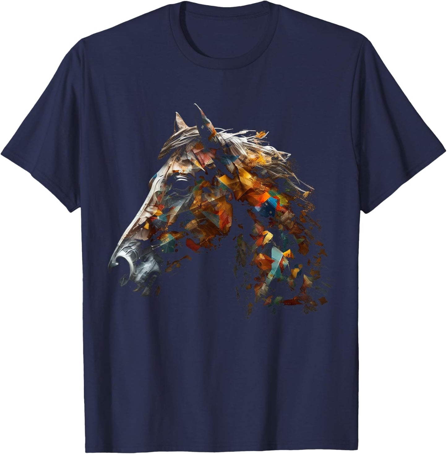 Horse Artwork - Animal Horse T-Shirt - T-Shirt | Navy