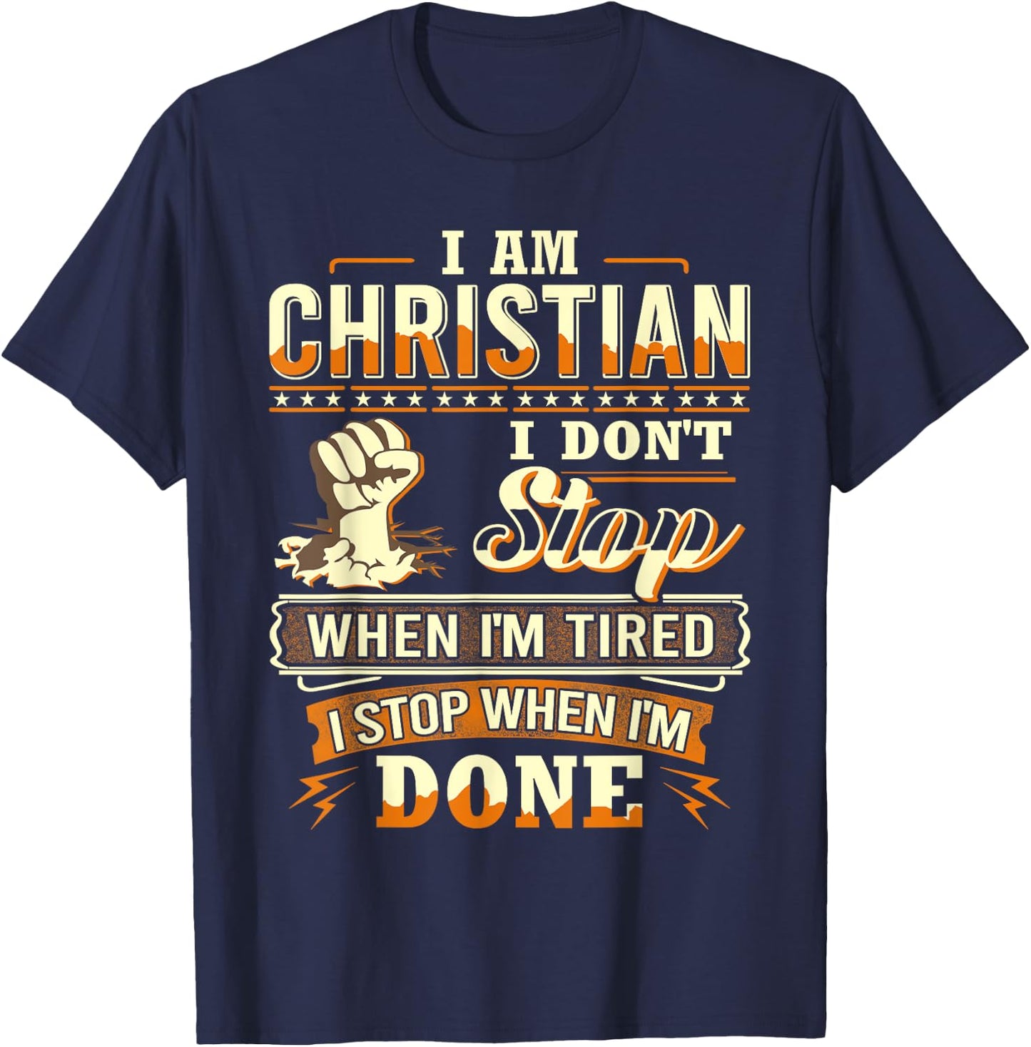 I am Christian Shirt Personalized Christian First Name T-Shirt - T-Shirt | Navy