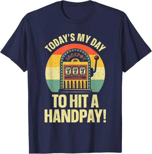 Cool Slot Machine Design Women Casino Gambling Lover T-Shirt - T-Shirt | Navy