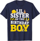 Lil sister birthday boy matching family construction party T-Shirt - T-Shirt | Navy