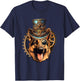 Victorian Steampunk German Shepherd T-Shirt - T-Shirt | Navy