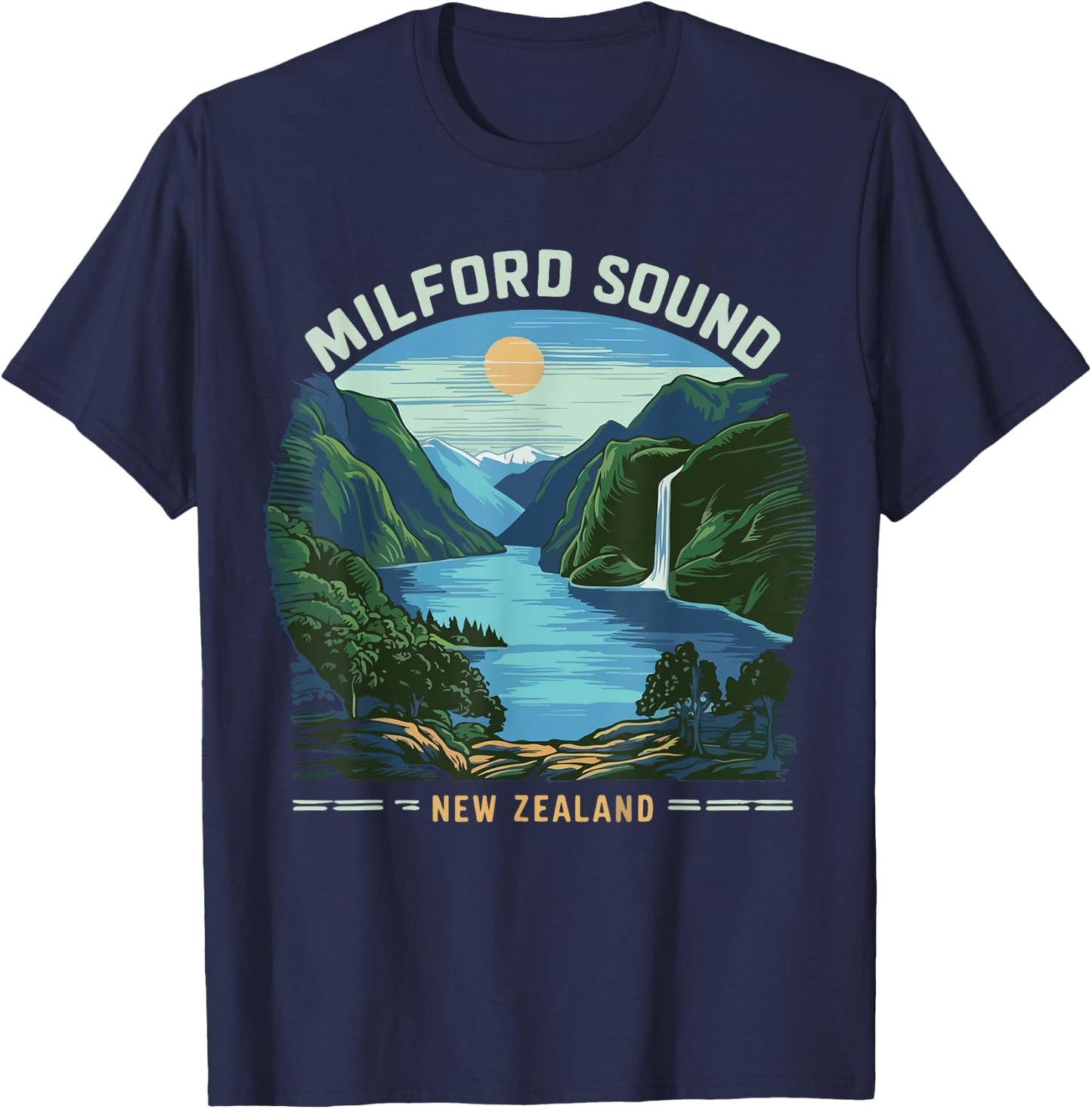 Milford Sound Fjords New Zealand Hike Costume T-Shirt - T-Shirt | Navy