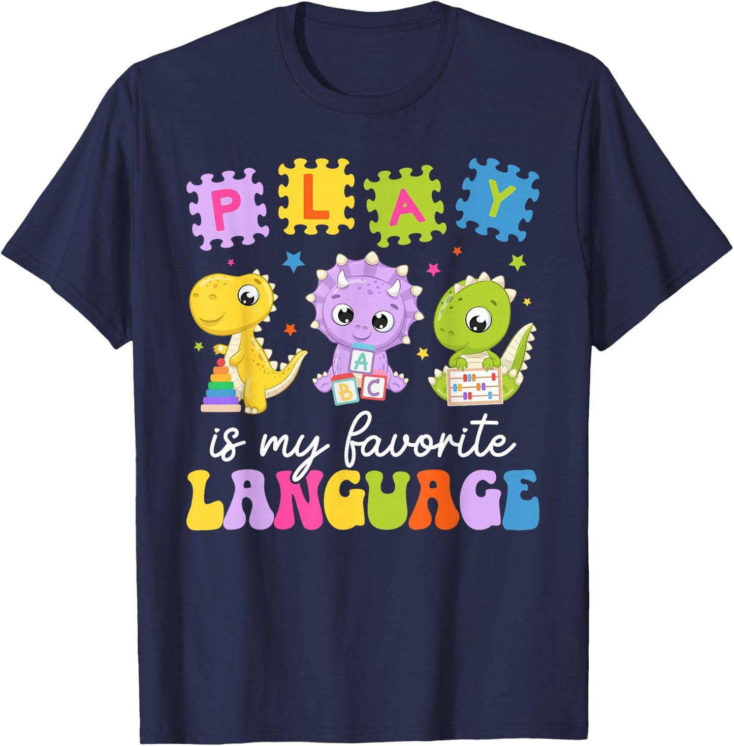 Groovy Pediatric Speech Language Pathologist Pediatric SLP T-Shirt - T-Shirt | Navy