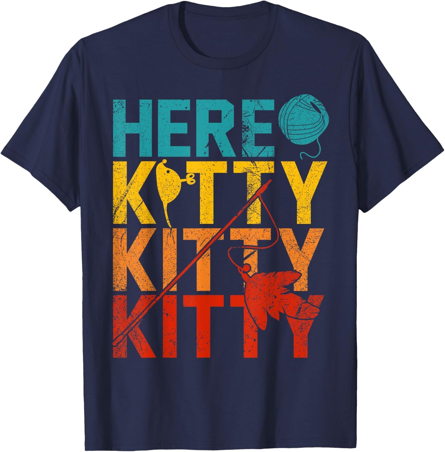 Here Kitty Kitty Kitty T-Shirt - T-Shirt | Navy