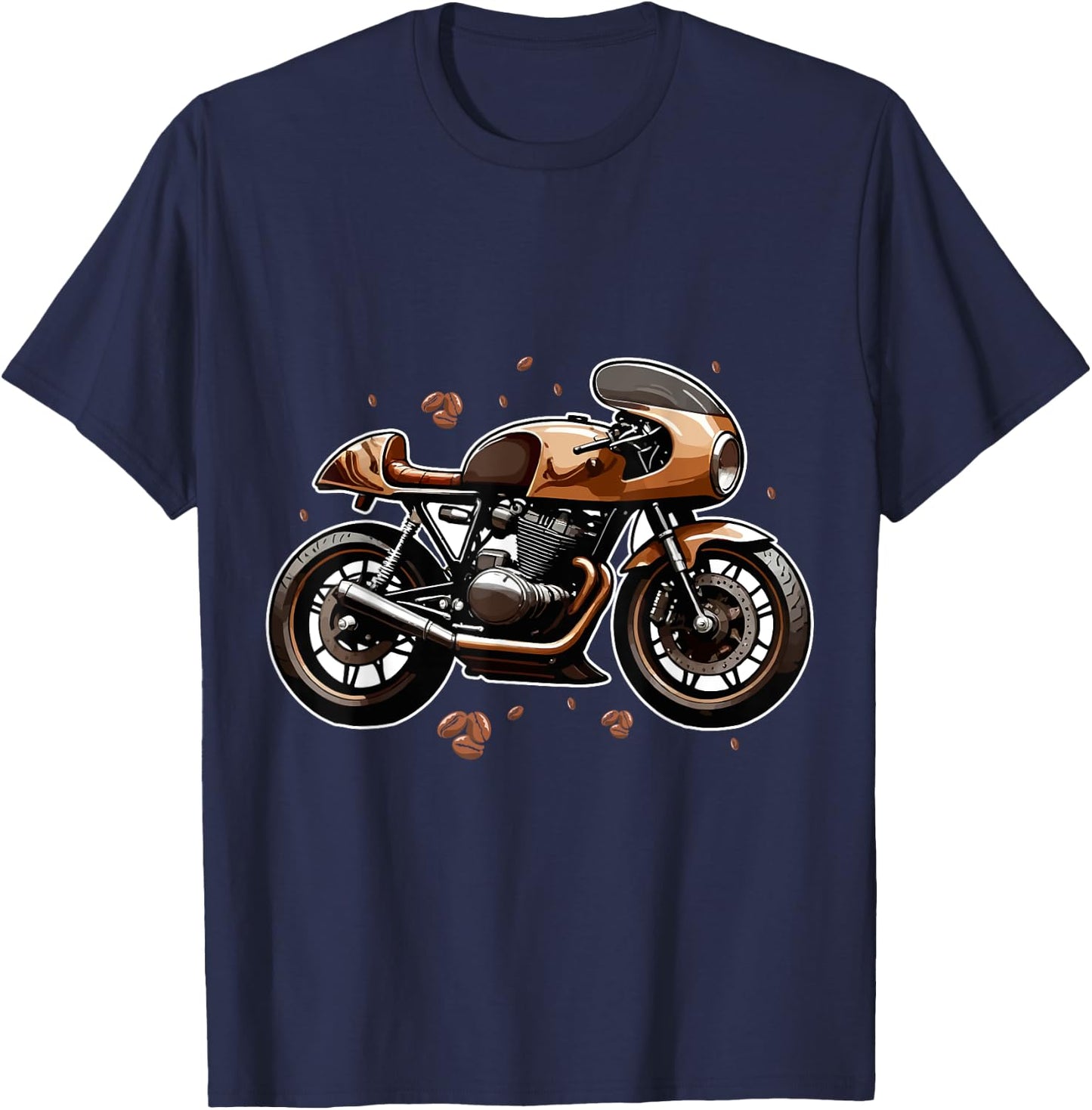 Vintage Motorcycle Cafe Racer Enthusiast Classic T-Shirt - T-Shirt | Navy
