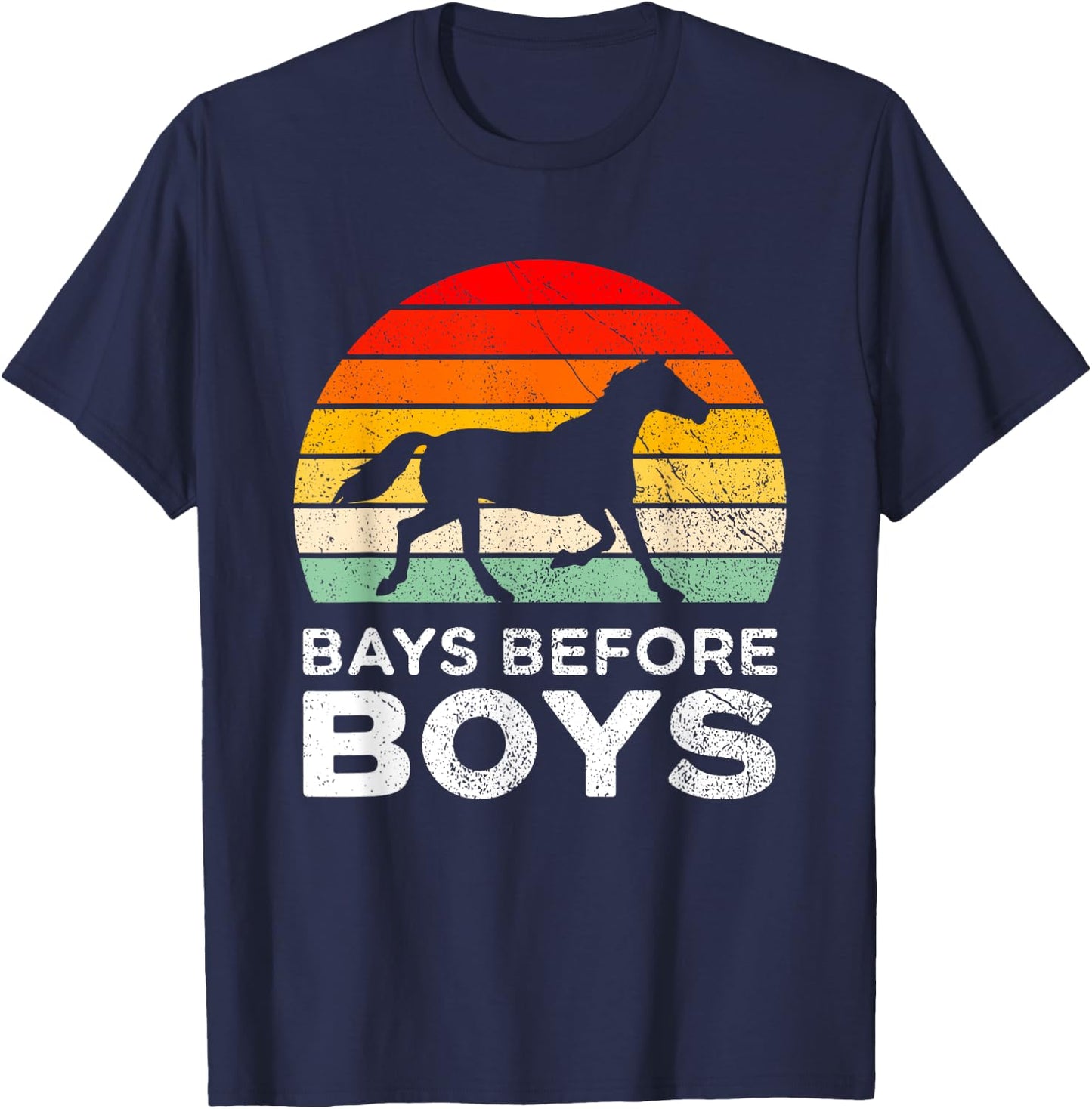 Bays Before Boys Bay Horse Riding T-Shirt - T-Shirt | Navy