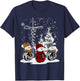 Merry Christmas Snowman Leopard Buffalo Red Plaid Men Women T-Shirt - T-Shirt | Navy