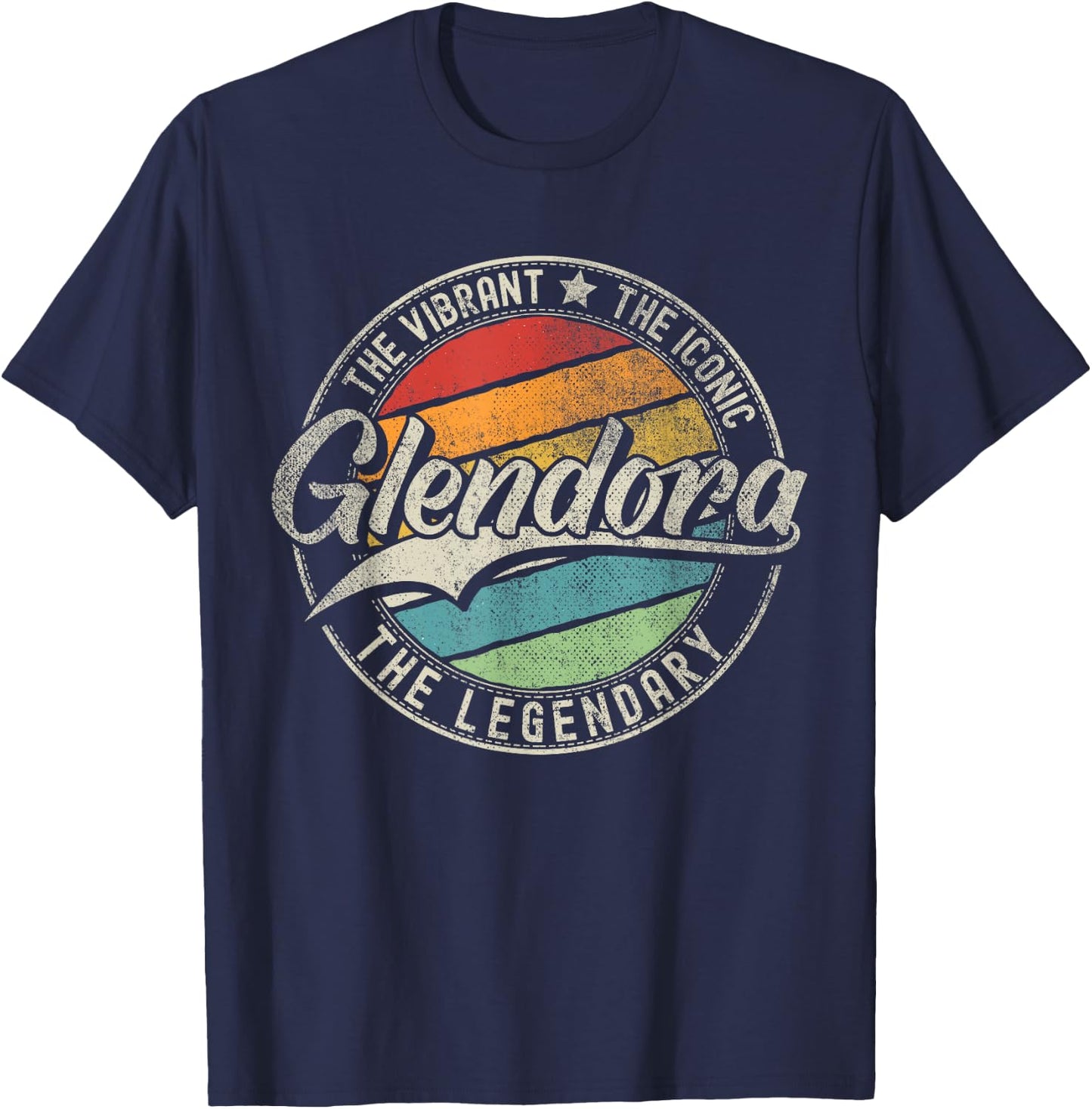 Glendora CA | California | Vintage Distressed T-Shirt - T-Shirt | Navy