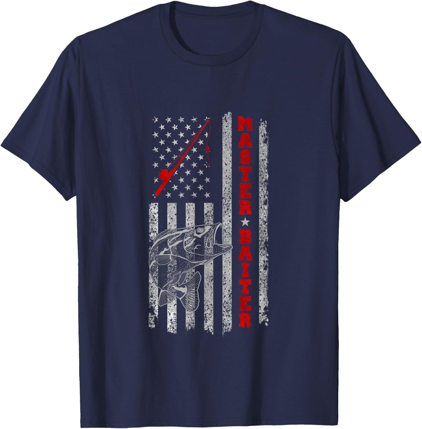 Master Baiter Funny Fishing Shirts Men Fisherman T-Shirt - T-Shirt | Navy