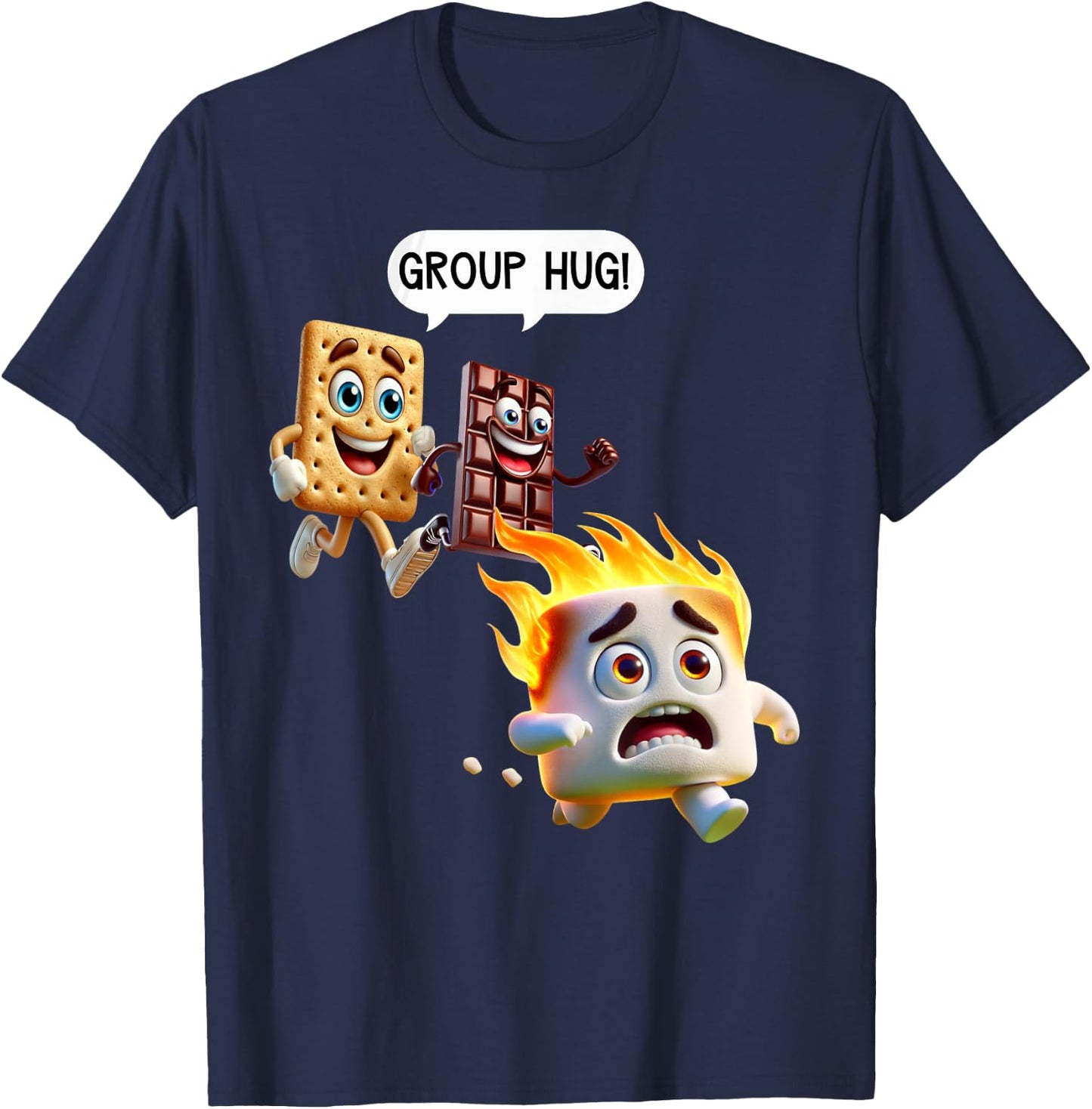 Funny T Shirts Smores Camping Roasting Outdoor Women T-Shirt - T-Shirt | Navy