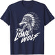 The Lone Wolf - Wolf Lover Outdoor Enthusiast T-Shirt - T-Shirt | Navy