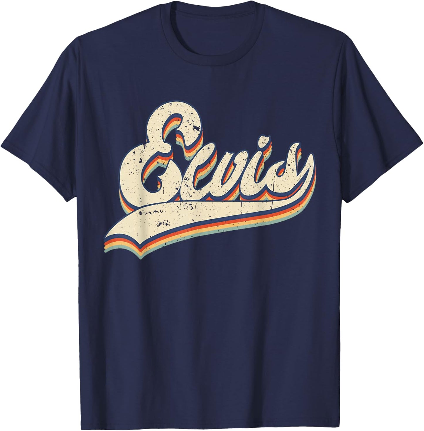 Elvis Name Personalized Vintage Retro Men Women T-Shirt - T-Shirt | Navy