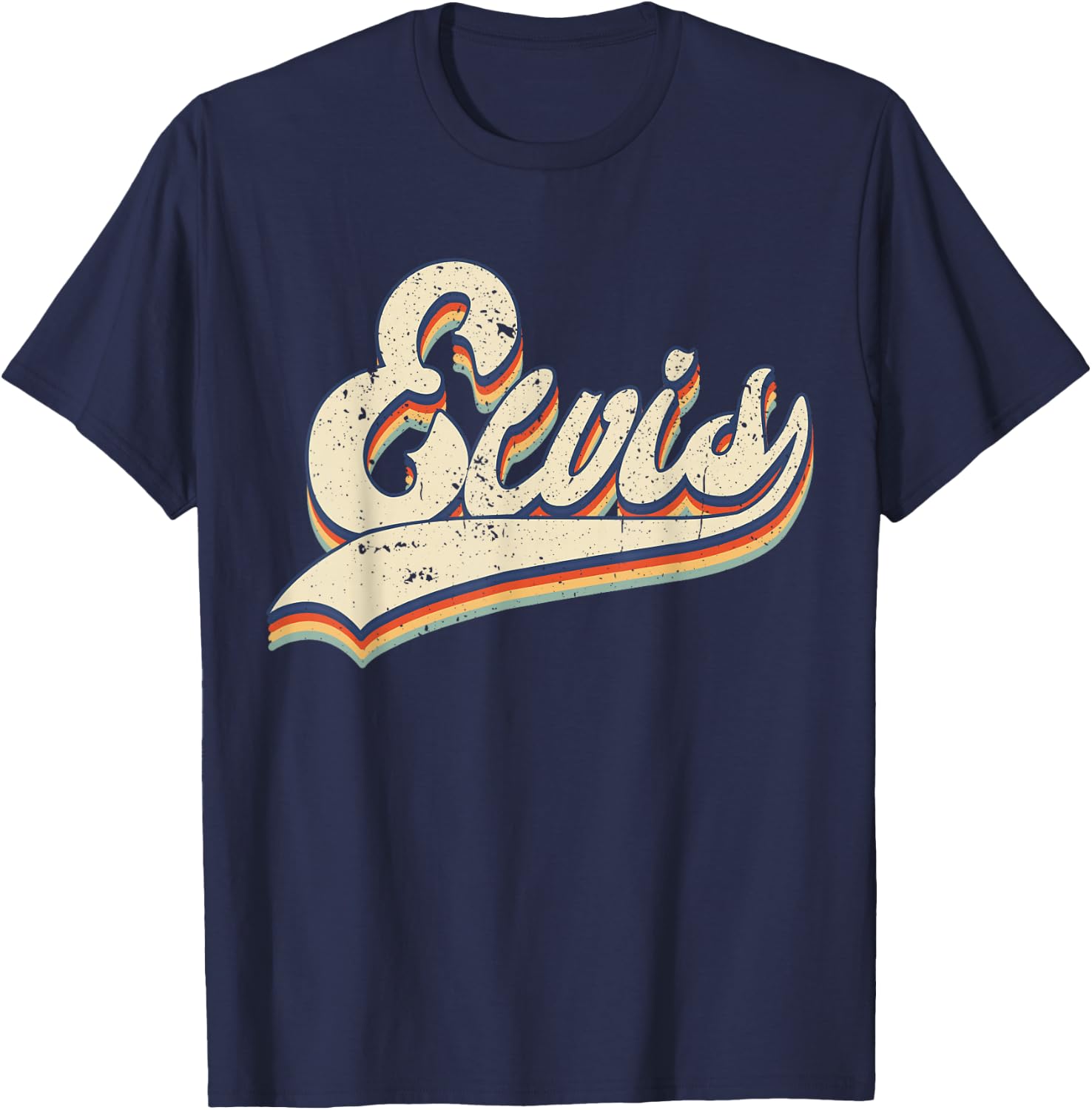 Elvis Name Personalized Vintage Retro Men Women T-Shirt - T-Shirt | Navy