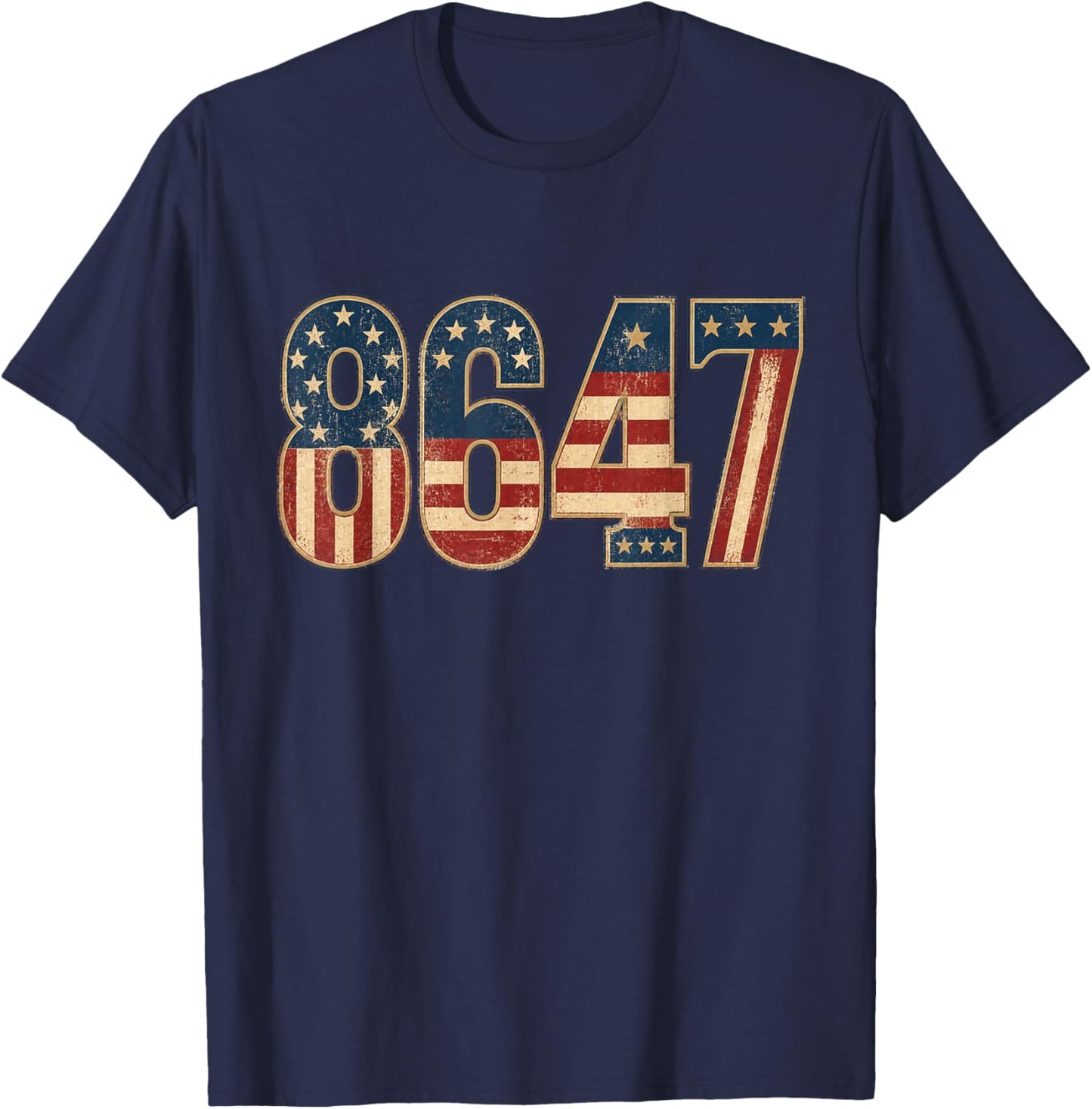 86 47 Vintage Patriotic Number Graphic Design T-Shirt - T-Shirt | Navy