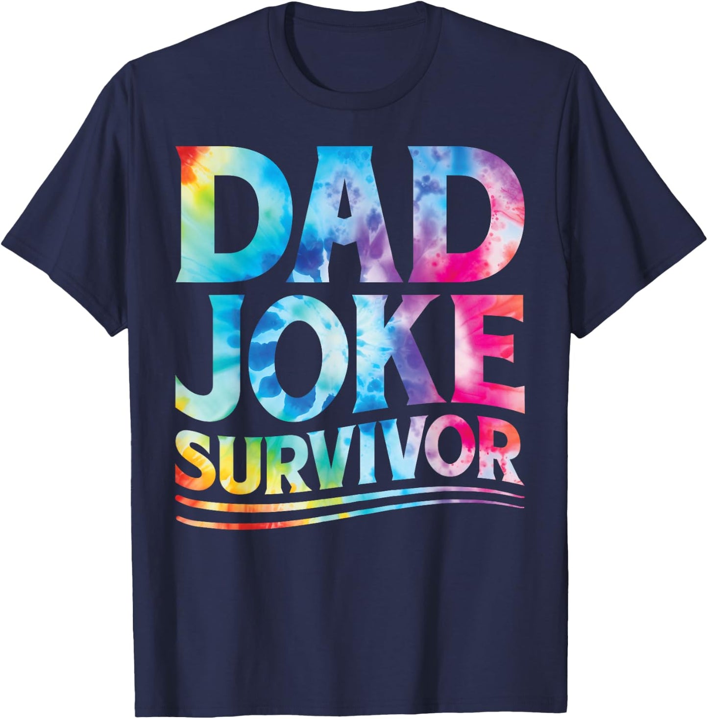 Kids Dad Joke Survivor Tie Dye Matching Father Son Dad Jokes T-Shirt - T-Shirt | Navy