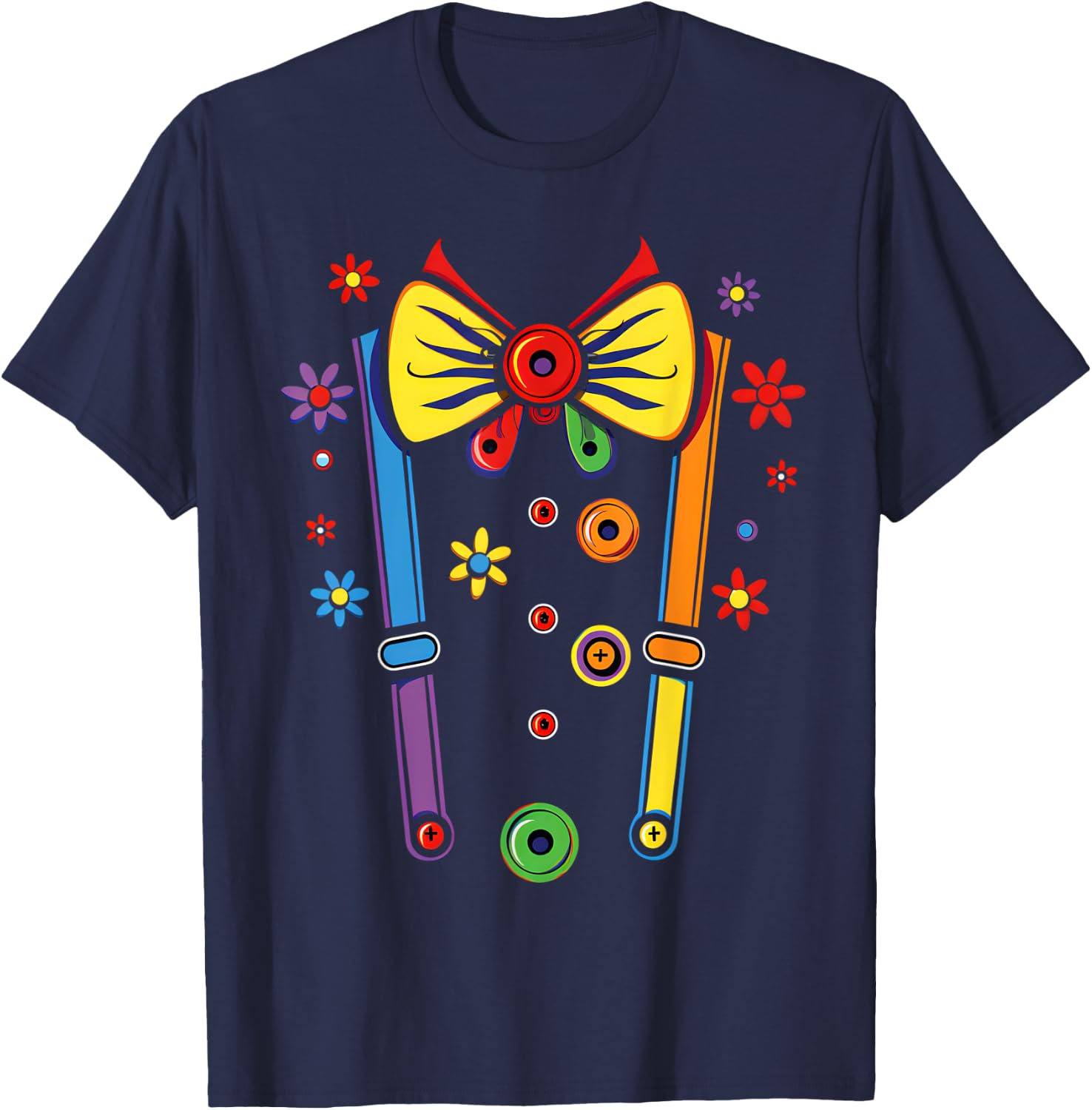 Clown Costume Circus Birthday Party Halloween Men Women Kids T-Shirt - T-Shirt | Navy