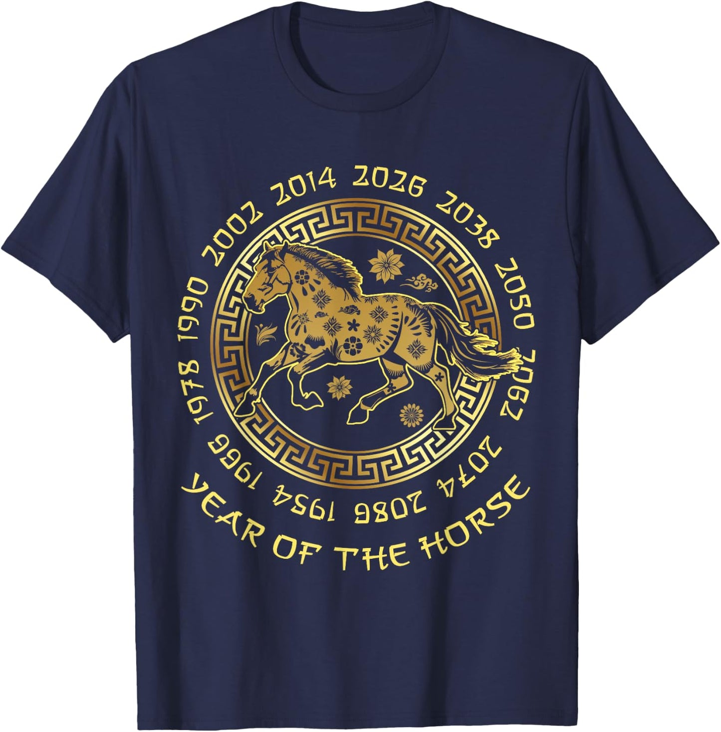 Chinese New Year Of Horse Chinese Zodiac Year 2026 T-Shirt - T-Shirt | Navy