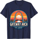 Adult Missouri Gateway Arch Vintage Black Small T-Shirt - T-Shirt | Navy