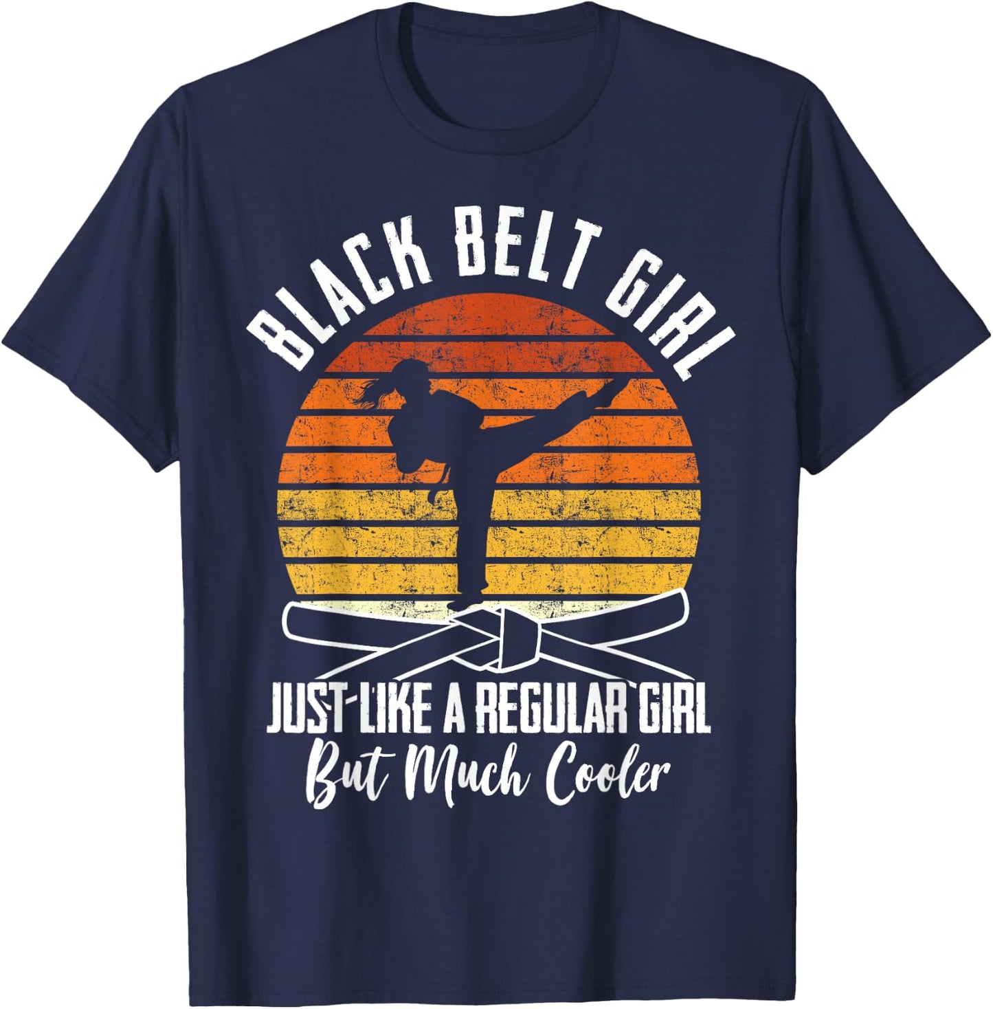 Black Belt Girl Karate Black Belt Promotion Black Belt T-Shirt - T-Shirt | Navy