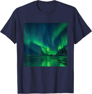 Aurora Borealis I Polar Lights Iceland Vacation T-Shirt - T-Shirt | Navy