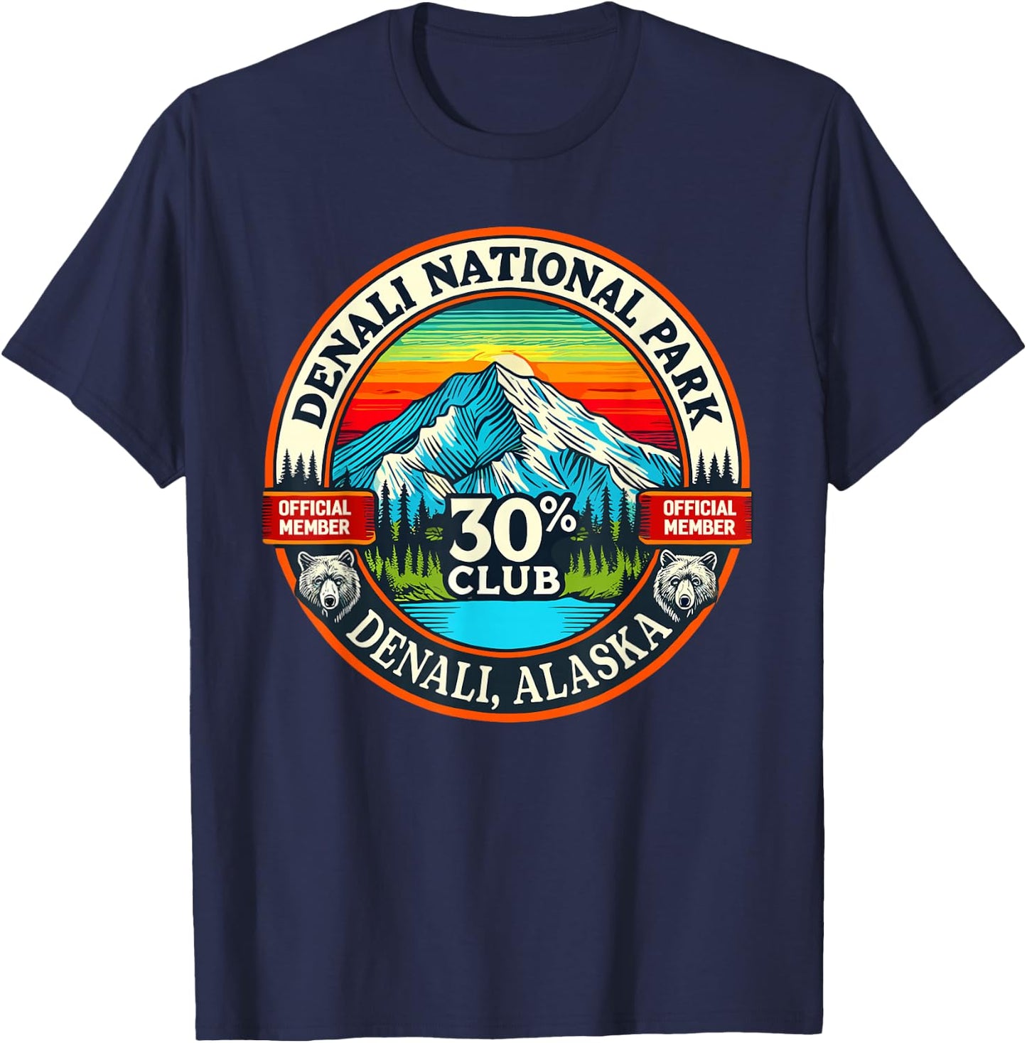 Denali 30% Club Shirt Alaska National Park Souvenir T-Shirt - T-Shirt | Navy
