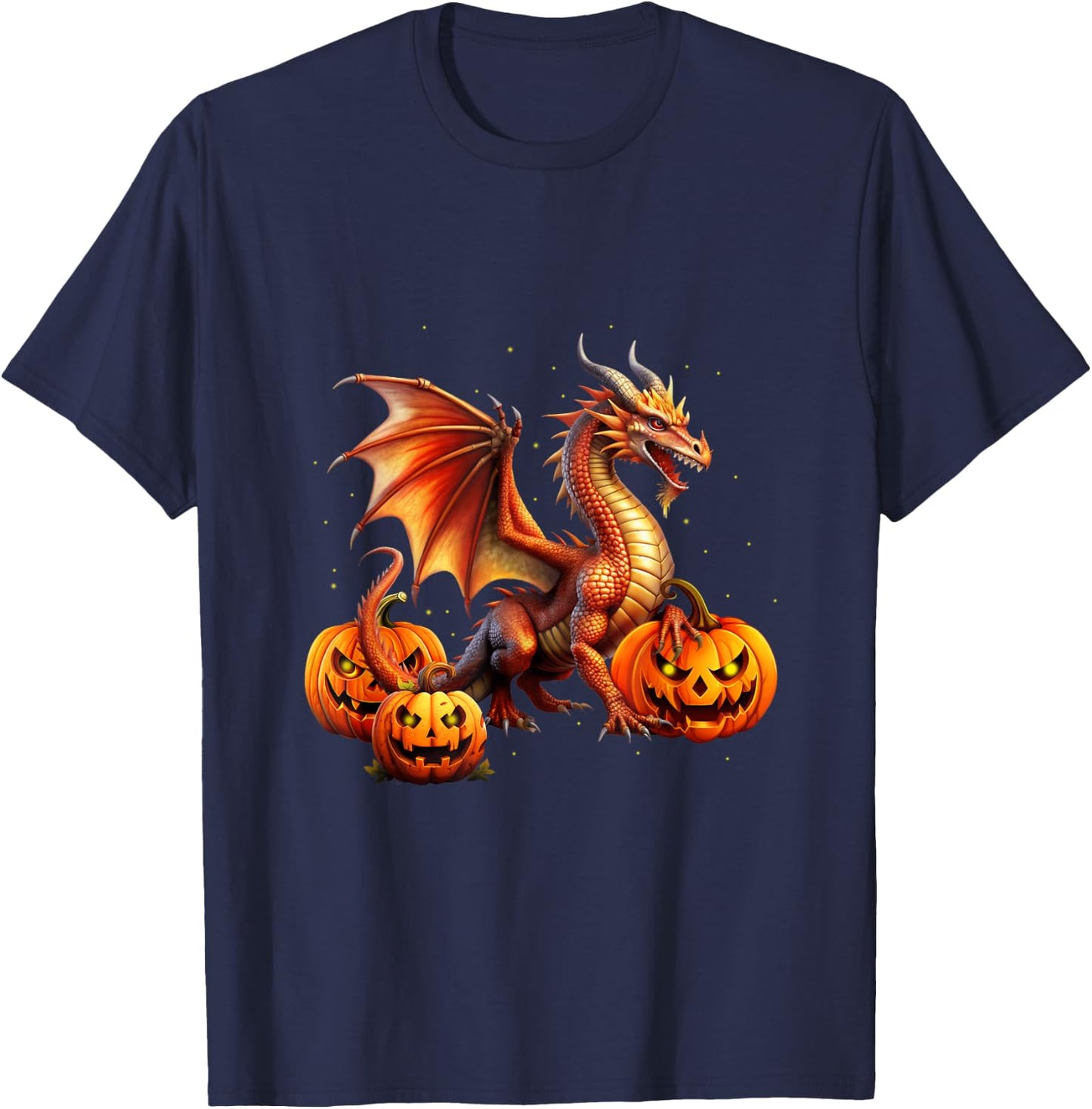 Halloween Dragon Jack O Lantern Autumn Kids Boys Girls T-Shirt - T-Shirt | Navy