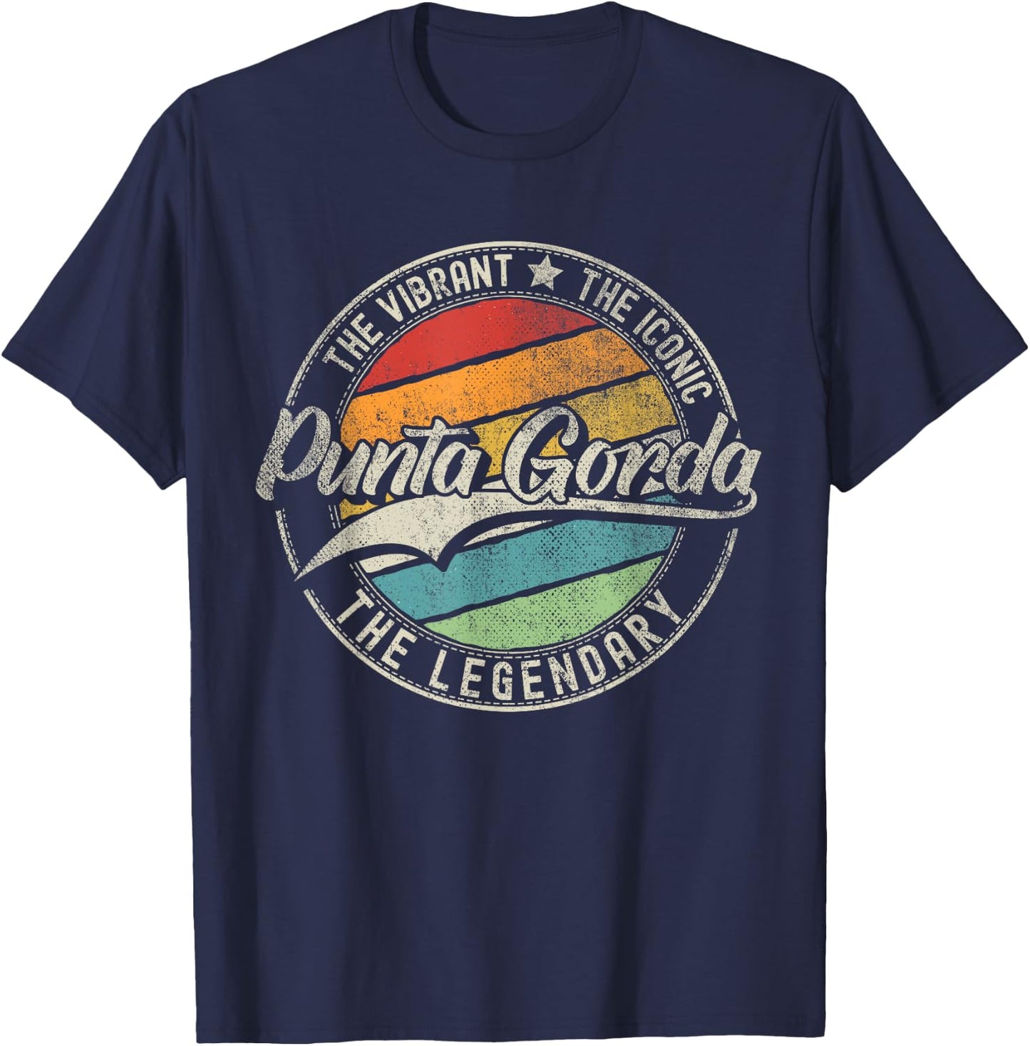 Punta Gorda FL | Florida | Vintage Distressed T-Shirt - T-Shirt | Navy