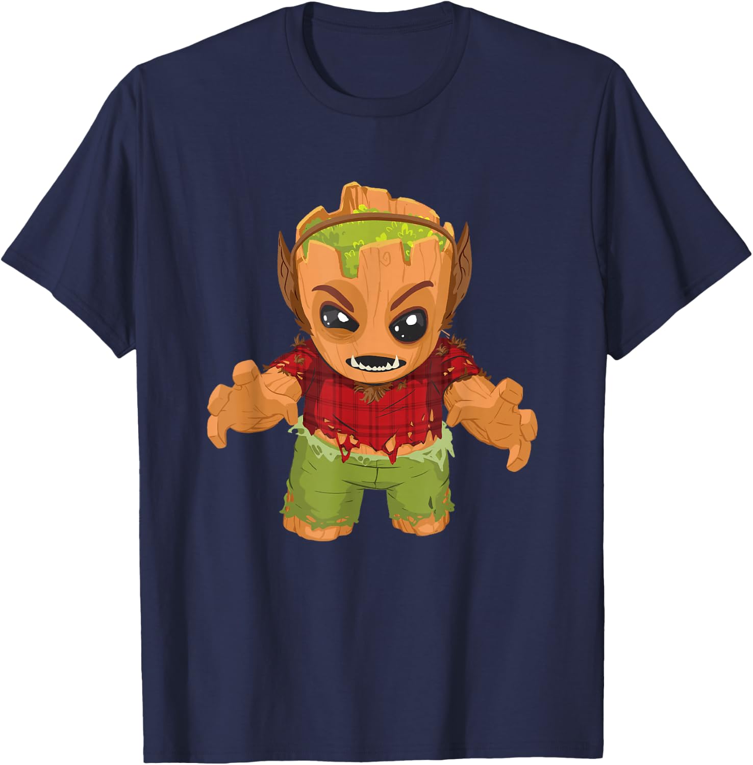 Marvel Classic Halloween Baby Groot Cute Werewolf Costume T-Shirt - T-Shirt | Navy