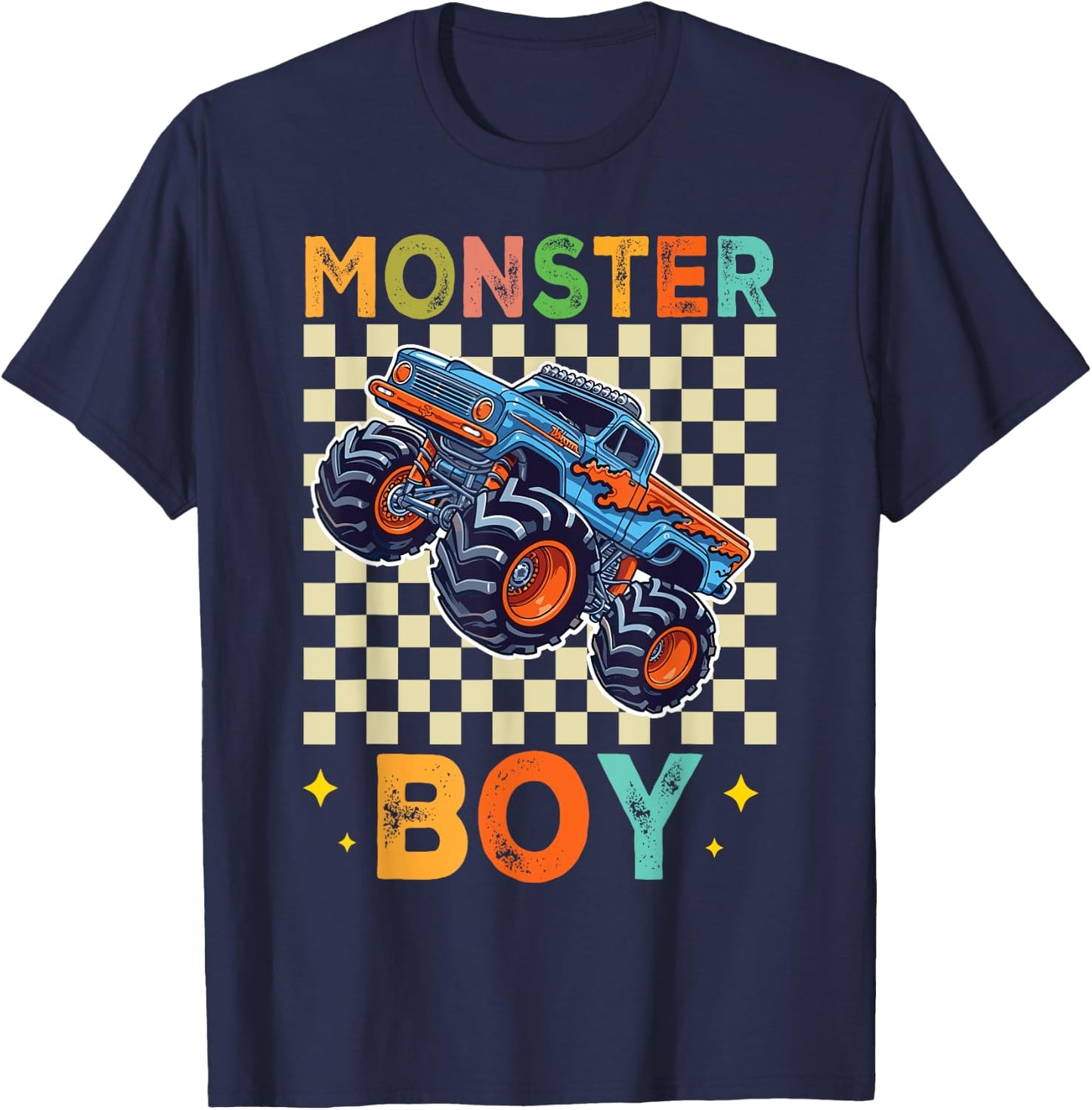 Monster Truck Boy Monster Truck Are My Jam Truck Lovers T-Shirt - T-Shirt | Navy