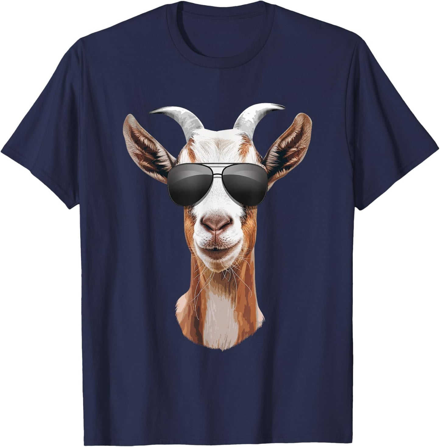 Cool Goat Art Women Farm Animal Domestic Goat Lover T-Shirt - T-Shirt | Navy