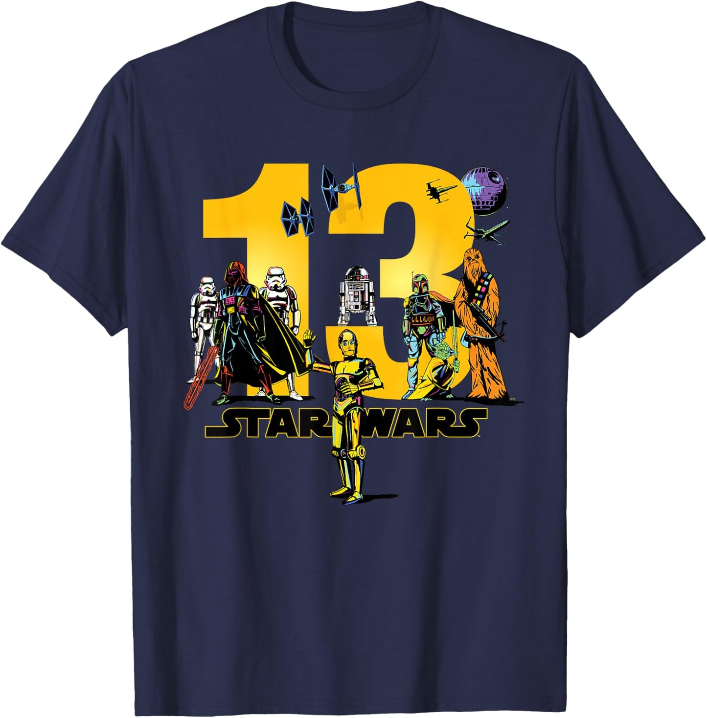 Star Wars Classic Characters Thirteenth Birthday 13 Year Old T-Shirt - T-Shirt | Navy