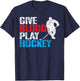 Ice Hockey Vintage Give Blood Play Hockey T-Shirt - T-Shirt | Navy