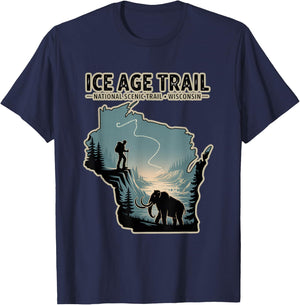 Ice Age Trail National Scenic Trail Wisconsin T-Shirt - T-Shirt | Navy