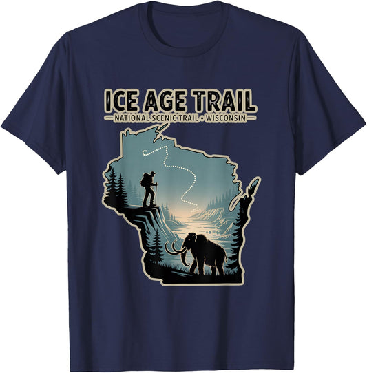 Ice Age Trail National Scenic Trail Wisconsin T-Shirt - T-Shirt | Navy