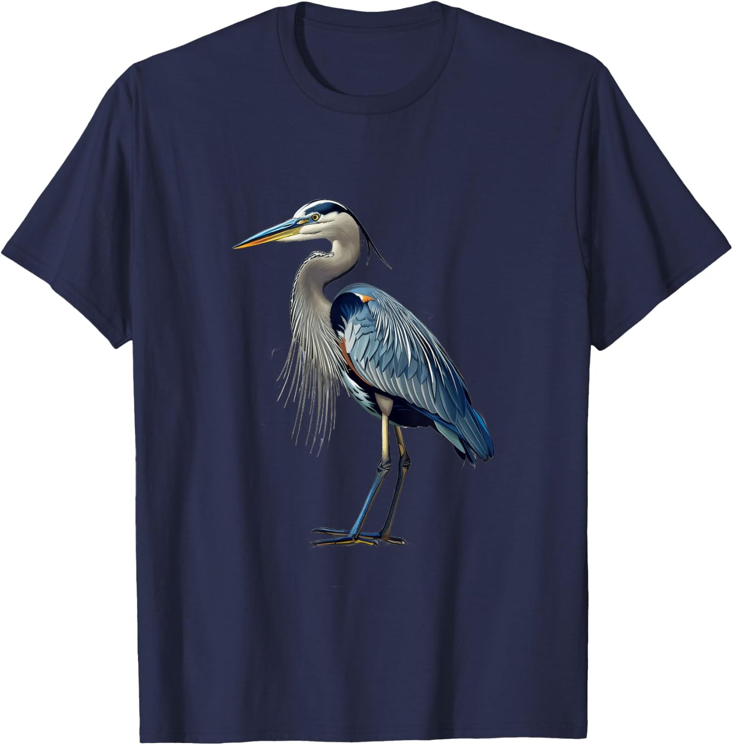 Great Blue Heron Round Image T-Shirt - T-Shirt | Navy