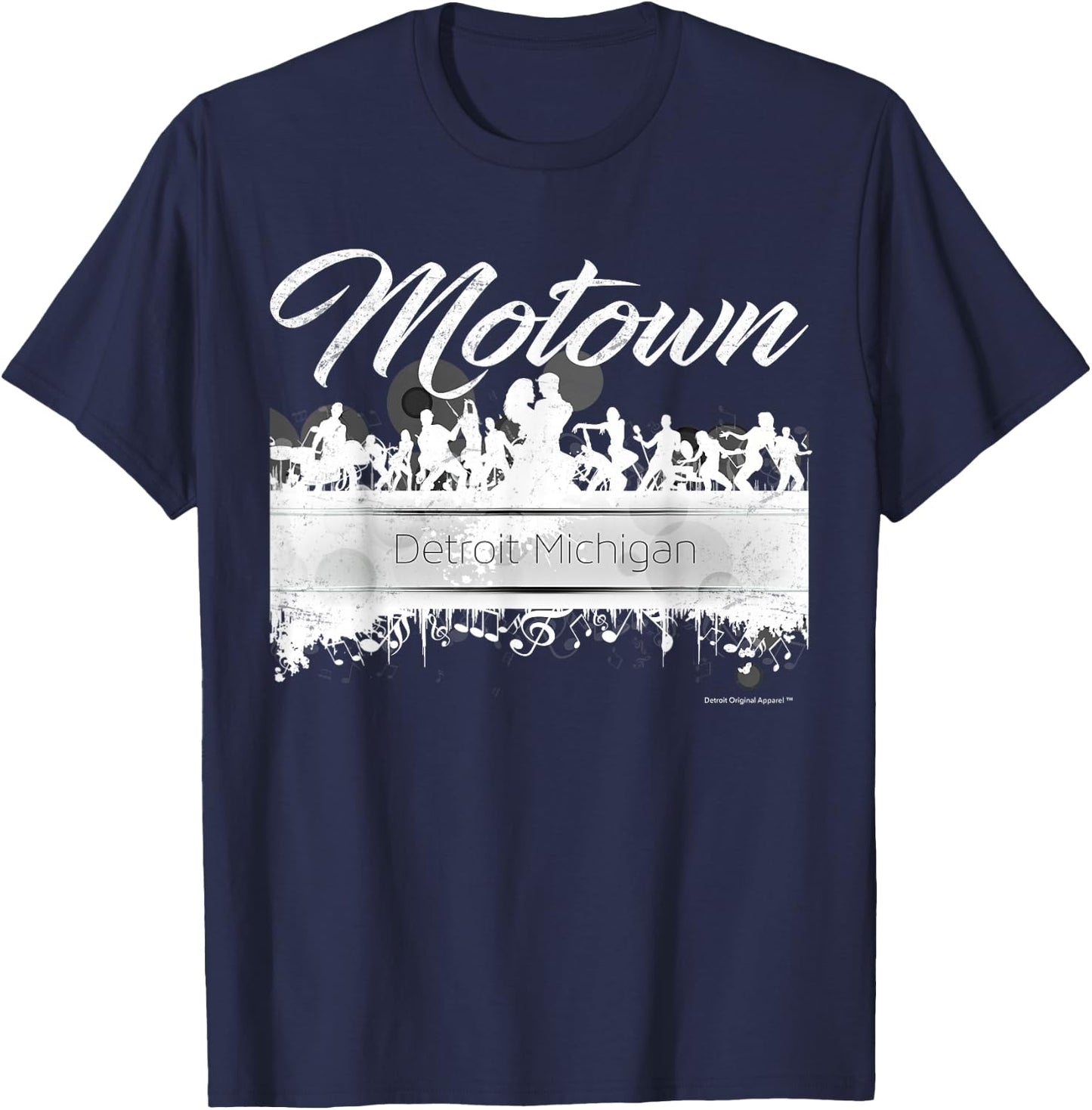 Motown Sound - Detroit Michigan Distressed Vintage T-Shirt - T-Shirt | Navy