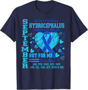 September is National Hydrocephalus Awareness Month T-Shirt - T-Shirt | Navy