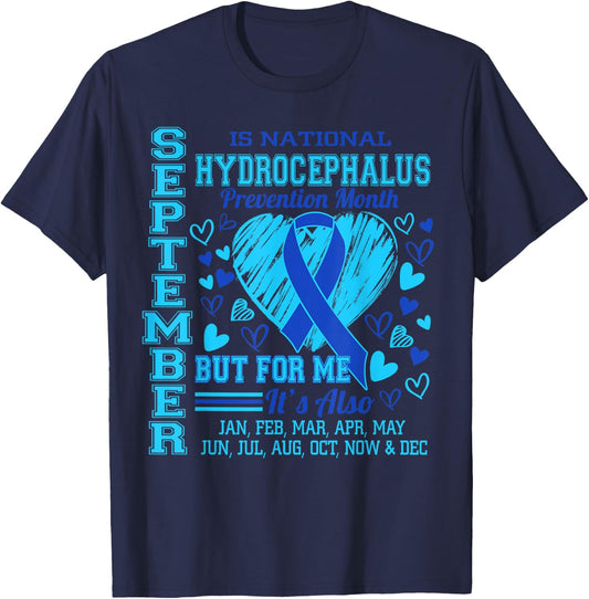 September is National Hydrocephalus Awareness Month T-Shirt - T-Shirt | Navy