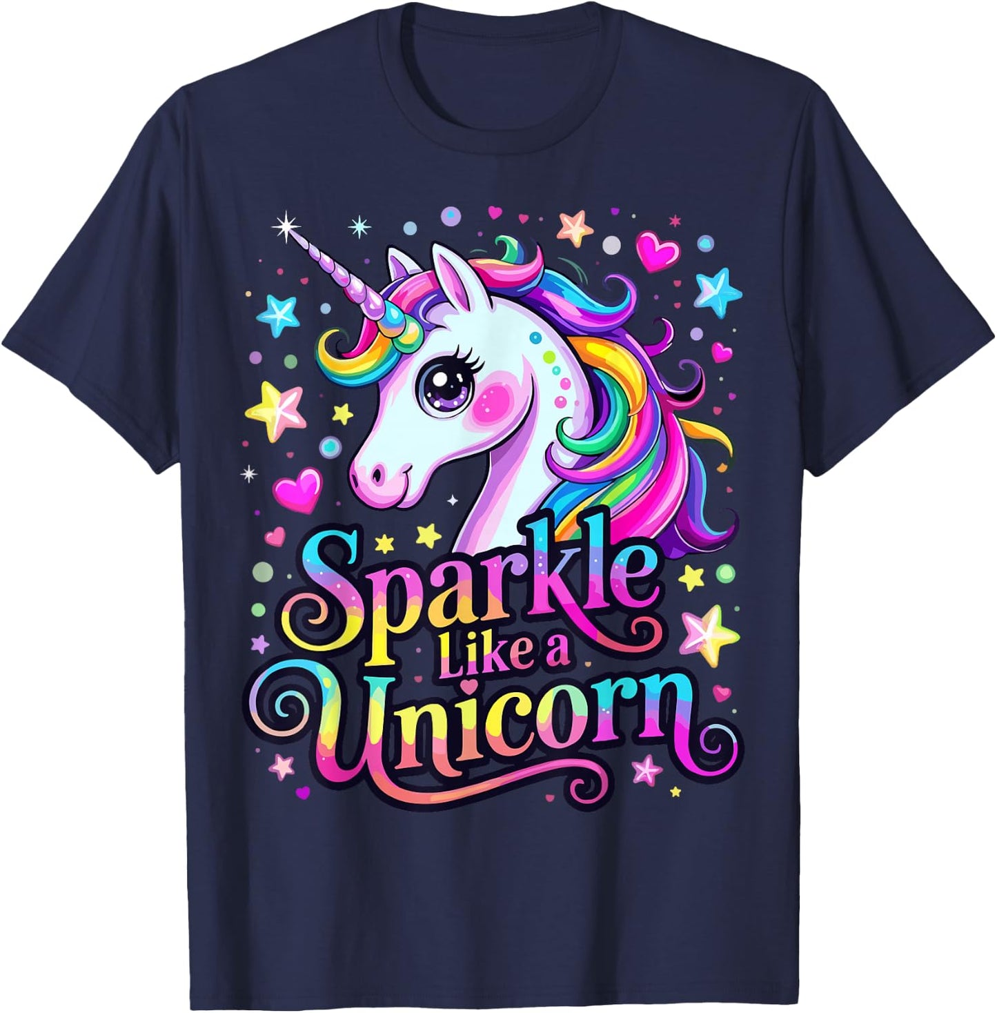 Cute Sparkle Like a Unicorn T-Shirt - T-Shirt | Navy