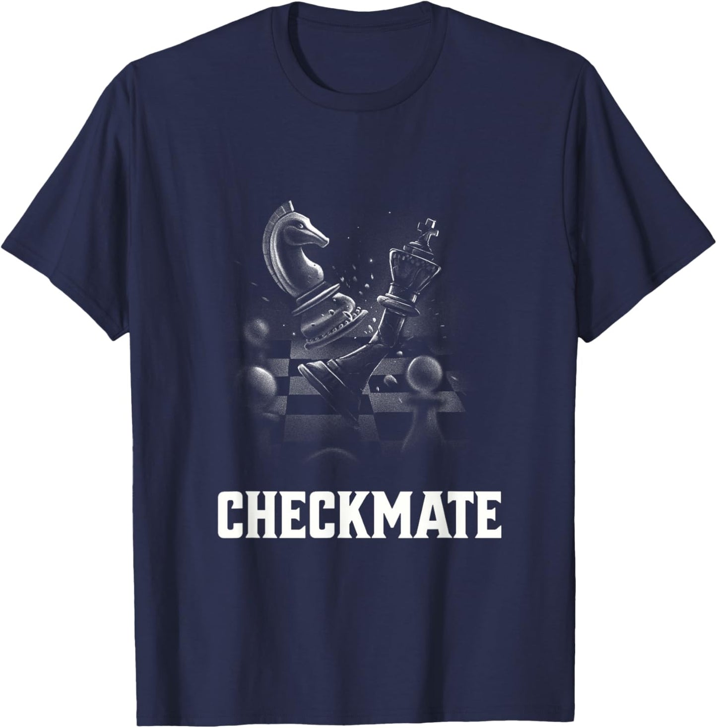 Chess for Boys with Chess Pieces and Checkmate T-Shirt - T-Shirt | Navy
