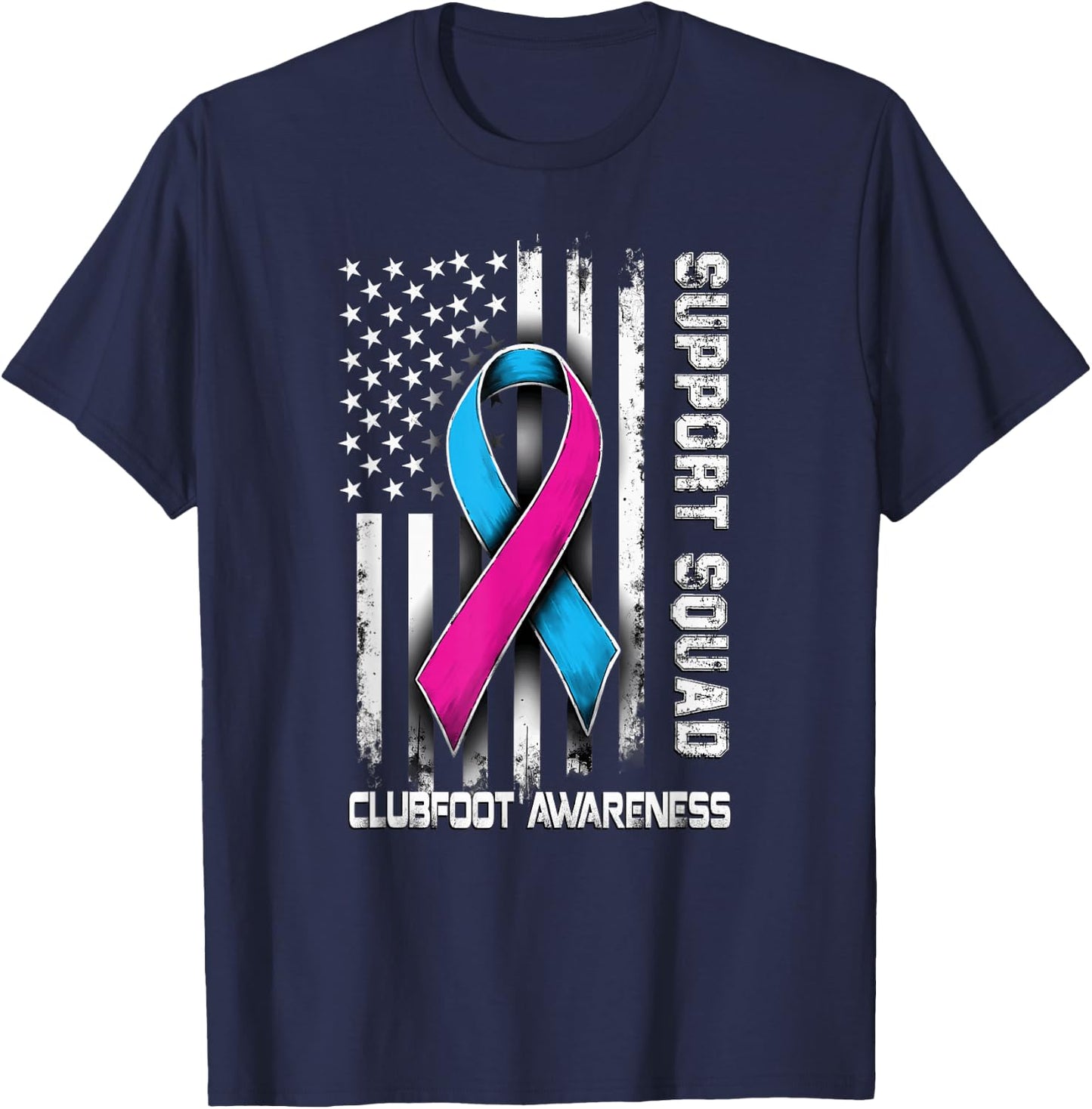 Retro Support Squad Clubfoot Awareness T-Shirt - T-Shirt | Navy