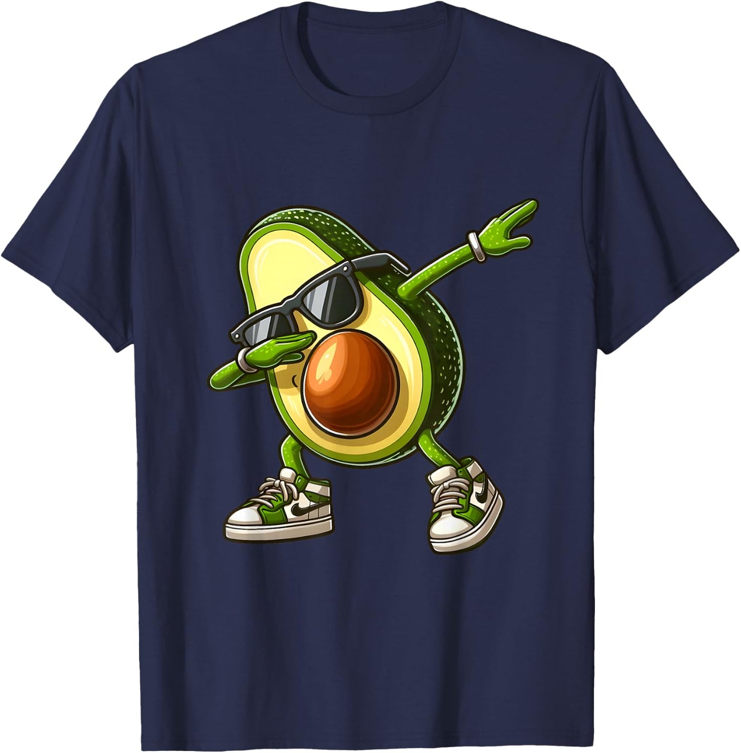 Funny Dabbing Avocado Vegan Food Lover T-Shirt - T-Shirt | Navy