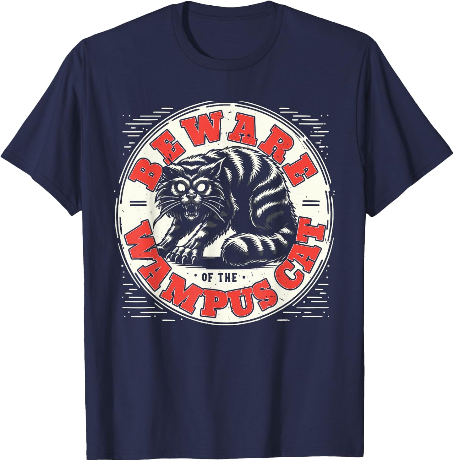 Wampus Cat American Folklore Cryptozoology Cryptid T-Shirt - T-Shirt | Navy