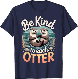 Be Kind to Each Otter T-Shirt - T-Shirt | Navy