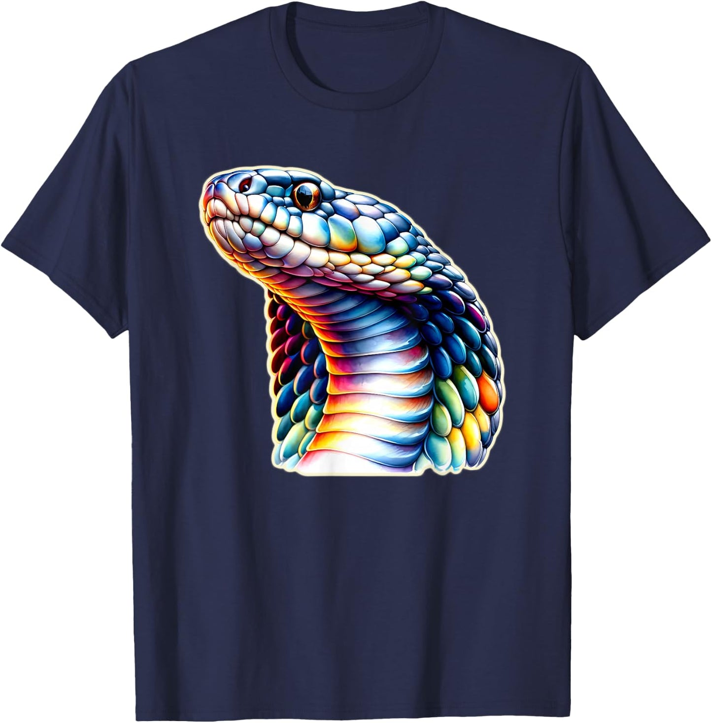 Cobra x King Cobra Snake x Rainbow Snake T-Shirt - T-Shirt | Navy